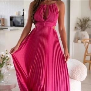 Mura Boutique Hot Pink Maxi Dress